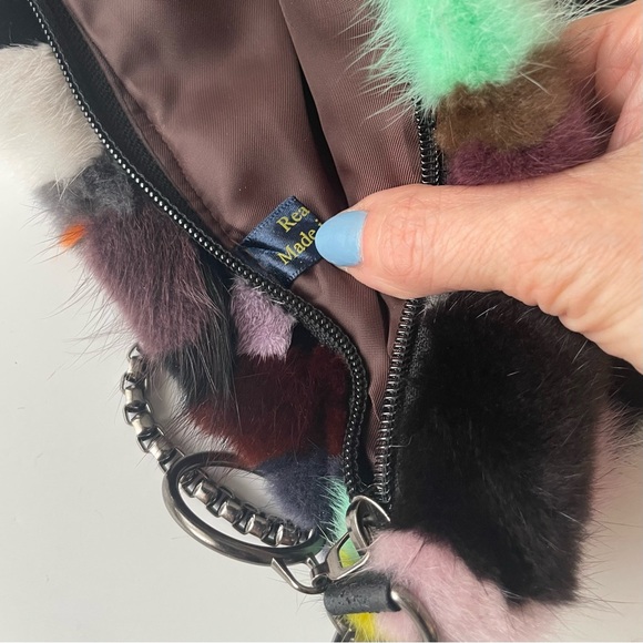 Real Mink Fur Crossbody Bag Rainbow Color - Picture 9 of 15